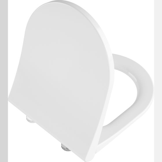 Vitra Integra WC-Sitz Slim Wrap mit Absenkautomatik und Schnellverschluss, Duroplast, Edelstahl-Schaniere, Weiß Hochglanz