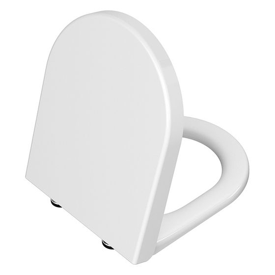 Vitra Integra WC-Sitz mit Absenkautomatik und Schnellverschluss, Duroplast, Edelstahl-Schaniere, Weiß Hochglanz, 108-003R409