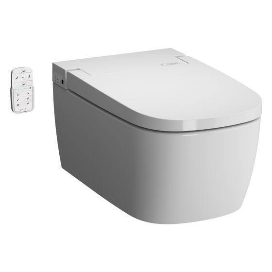 Vitra V-Care Dusch-Wand-WC 1.1 Comfort spülrandlos, 380x600mm, Sanitärkeramik, Vitra Clean, Weiß Hochglanz, 5674B403-6196