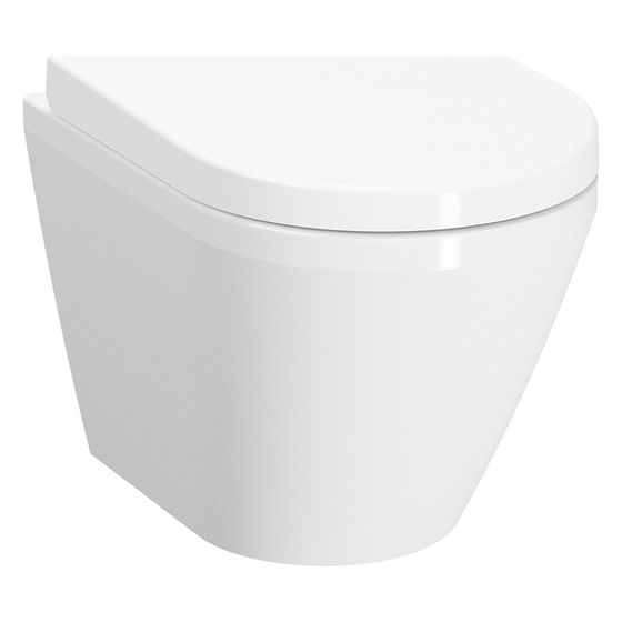 Vitra Integra Wand-WC Compact Vitra Flush 2,0 spülrandlos, 355x345x500mm, Sanitärkeramik, Weiß Hochglanz