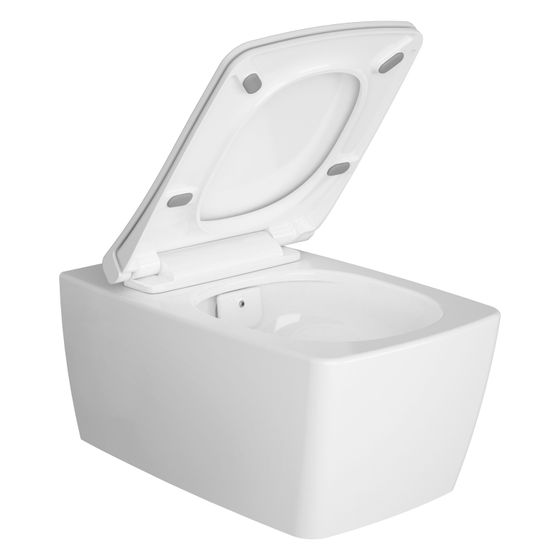 Vitra Aquacare Metropole Wand-WC-Set Vitra Flush 2,0 spülrandlos mit Bidetfunktion, 360x400x565mm, Weiß Hochglanz