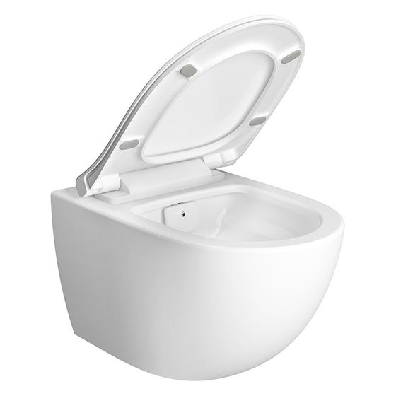 Vitra Aquacare Sento Wand-WC-Set Vitra Flush 2,0 spülrandlos mit Bidetfunktion, Tiefspüler, 370x540mm, Weiß Hochglanz