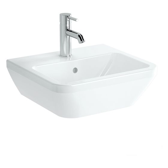 Vitra Integra Handwaschbecken rechteckig, 450x400x180mm, Sanitärkeramik, mit Hahnloch und Überlauf, Weiß Hochglanz