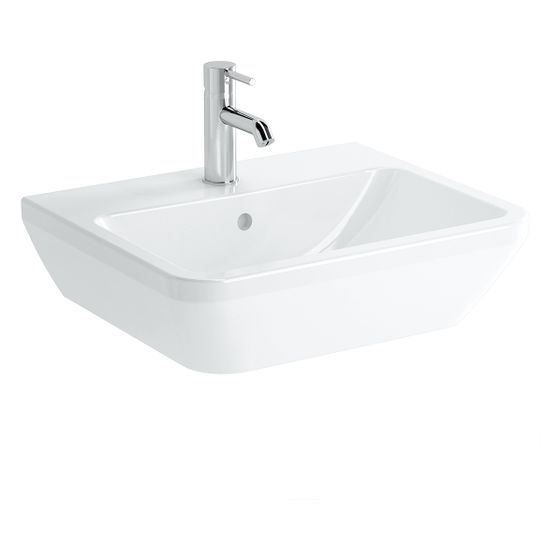 Vitra Integra Waschtisch eckig, 550x450x190mm, Sanitärkeramik, mit Hahnloch und Überlauf, Weiß Hochglanz, 7049L003-0001