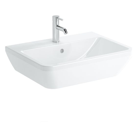 Vitra Integra Waschtisch eckig, 650x490x200mm, Sanitärkeramik, mit Hahnloch und Überlauf, Weiß Hochglanz, 7051L003-0001