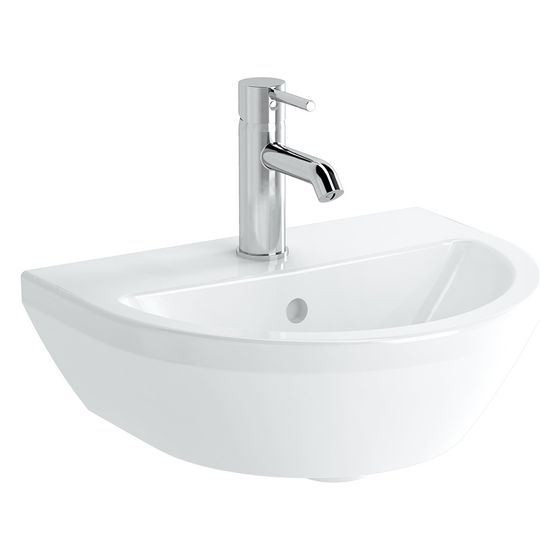 Vitra Integra Handwaschbecken rund, 450x360x180mm, Sanitärkeramik, mit Hahnloch und Überlauf, Weiß Hochglanz, 7065L003-0001