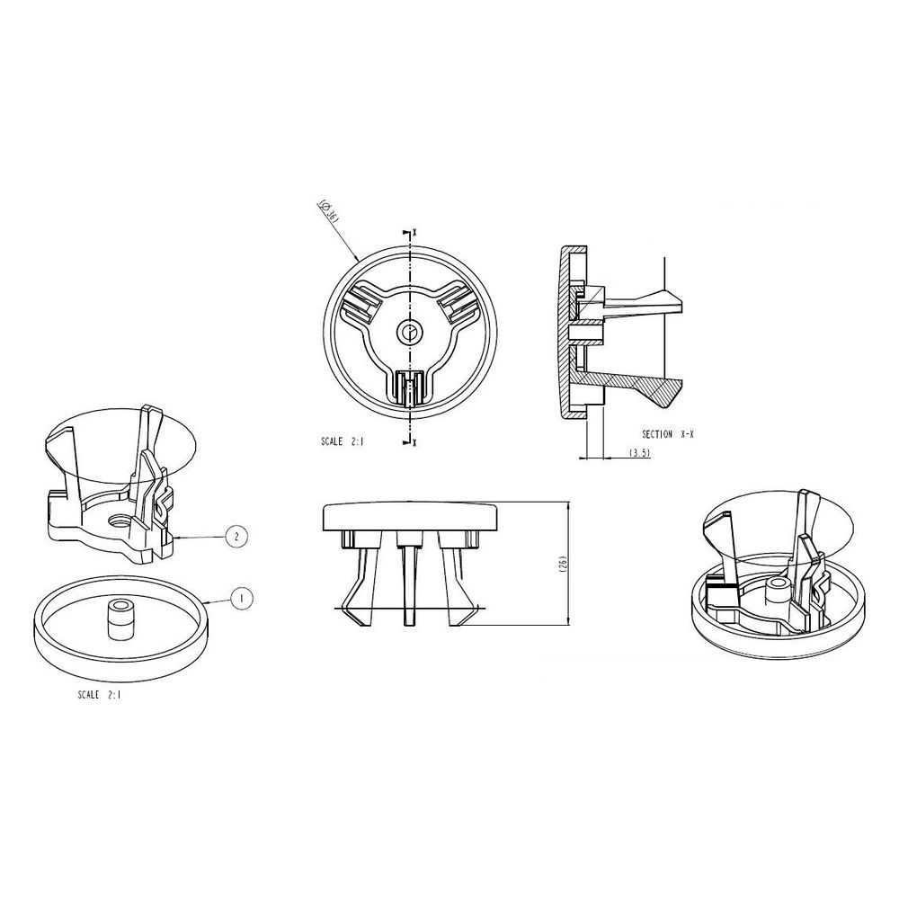 Vitra Überlaufclip für Waschtische, 35mm, Kunststoff verchromt, 311176YP1TE... VITRA-311176YP1TE 8693405469507 (Abb. 2)
