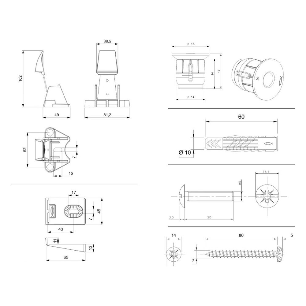 Vitra WC-Befestigungs-Set V-Fit 2,0 Fischer für Stand-WCs und Stand-Bidets, 316560YP... VITRA-316560YP1TE 8693405525685 (Abb. 2)