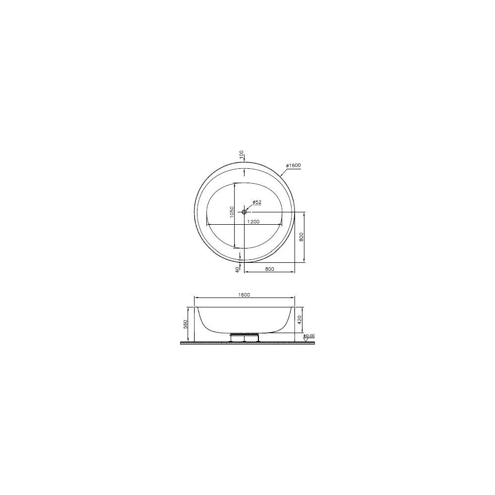 Vitra Istanbul Badewanne zylindrisch freistehend, Durchmesser 1600mm, Sanitäracryl 5... VITRA-52990001000 8697334317564 (Abb. 3)