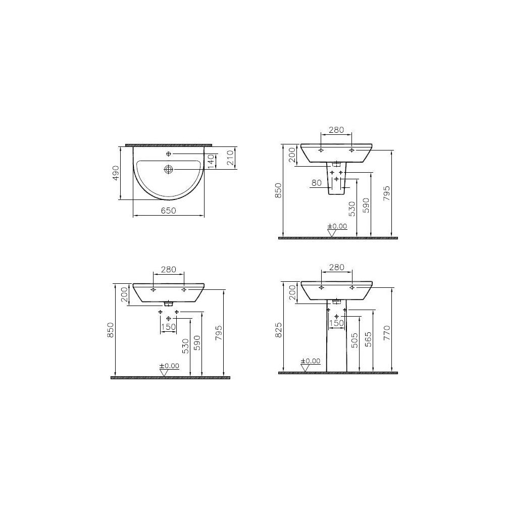 Vitra Integra Waschtisch rund, 650x490x200mm, Sanitärkeramik, mit Hahnloch und Übe... VITRA-7061L003-0001 8693405518243 (Abb. 2)