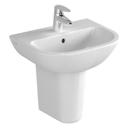 Vitra Handwaschbecken S20 oval, 450x355mm, Sanitärkeramik, 1 Hahnloch, mit Überlau... VITRA-5500L003-0001 8693405193914 (Abb. 1)