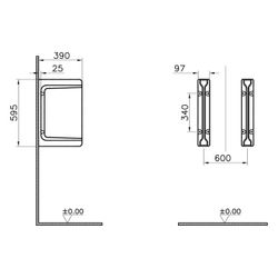 Vitra Pera Architecta Urinaltrennwand, 390x595mm, Keramik, Weiß Hochglanz, 5172L00... VITRA-5172L003-0155 8693405034217 (Abb. 1)