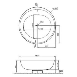 Vitra Istanbul Badewanne zylindrisch freistehend, Durchmesser 1600mm, Sanitäracryl 5... VITRA-52990001000 8697334317564 (Abb. 1)