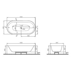 Vitra Istanbul Badewanne oval freistehend, 1900x900mm, Sanitäracryl 5mm, Weiß Hochgl... VITRA-53000001000 8697334320489 (Abb. 1)