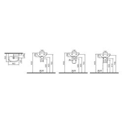 Vitra Handwaschbecken S20 oval, 450x355mm, Sanitärkeramik, 1 Hahnloch, mit Überlau... VITRA-5500L003-0001 8693405193914 (Abb. 1)