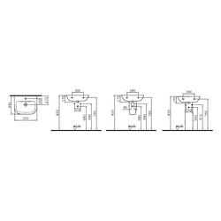 Vitra Waschtisch S20, 550x440x175mm, Sanitärkeramik, 1 Hahnloch, mit Überlauf, Wei... VITRA-5502L003-0001 8693405196564 (Abb. 1)