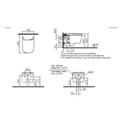 Vitra V-Care Dusch-Wand-WC 1.1 Comfort spülrandlos, 380x600mm, Sanitärkeramik, Vit... VITRA-5674B403-6196 8693405579053 (Abb. 1)