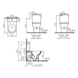 Vitra Integra Aufsatzspülkasten, 380x135mm, Sanitärkeramik, Weiß Hochglanz, 5428L0... VITRA-5428L003-5042 8693405573815 (Abb. 1)