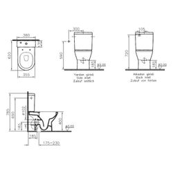 Vitra Integra Stand-WC-Kombination Vitra Flush 2,0 spülrandlos, Tiefspüler, Sanitä... VITRA-7044B003-0075 8693405534496 (Abb. 1)