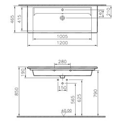 Vitra Integra Möbelwaschtisch rechteckig, 1200x465x190mm, Sanitärkeramik, Vitra Cl... VITRA-7058B403-0001 8693405535011 (Abb. 1)