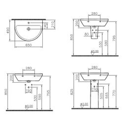 Vitra Integra Waschtisch rund, 650x490x200mm, Sanitärkeramik, mit Hahnloch und Übe... VITRA-7061L003-0001 8693405518243 (Abb. 1)