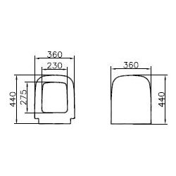 Vitra WC-Sitz S20 rechteckig, mit Absenkautomatik, Duroplast, Edelstahl-Schaniere, We... VITRA-77-003R409 8693405427453 (Abb. 1)