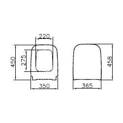 Vitra Universal Square WC-Sitz, 365x458mm, mit Absenkautomatik, Duroplast, Edelstahl-... VITRA-91-003R409 8693405428795 (Abb. 1)