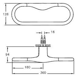 Vitra Istanbul Handtuchring oval Wandmontage, 348x94x128mm, mit Befestigungsset, Messing ... VITRA-A48008 8697221024117 (Abb. 1)