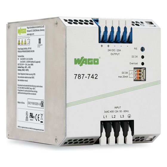 Wago Schaltnetzgerät EPSITRON ECO-Power 787-742, 480W, 24V, 20A