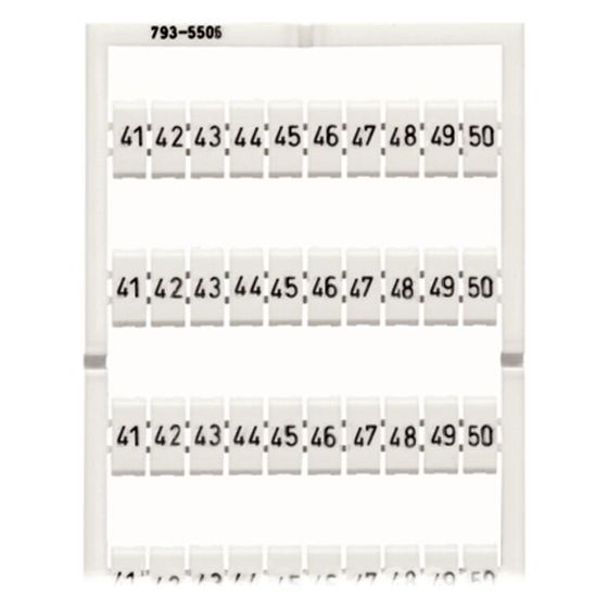 Wago WMB-Beschriftungsschild 793-5506, 5-5,2mm, 41-50, weiß
