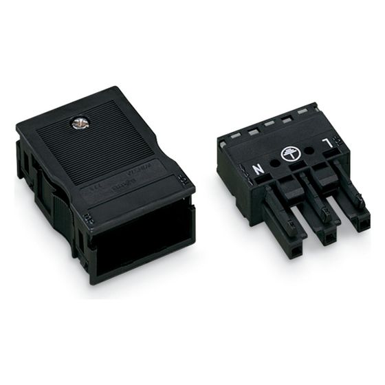 Wago Buchse WINSTA MIDI 770-103, 3-polig, 250V, 25A, Federzuganschluss, Schwarz