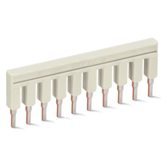 Wago Querverbinder TOPJOB S 2002-410, 10-fach, 800 V, 25 A, 5,2 mm, lichtgrau