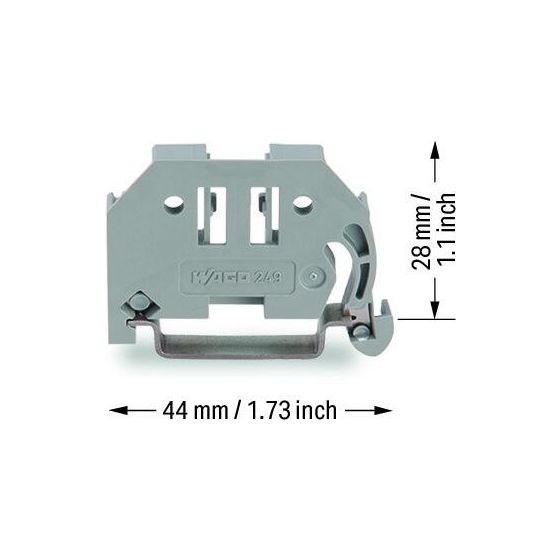 Wago Endklammer 249-116, 6mm, 44x28mm, Kunststoff, Grau