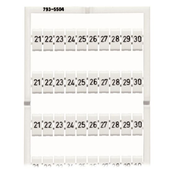 Wago WMB-Beschriftungskarte 793-5504, Rastermaß 5mm, weiß