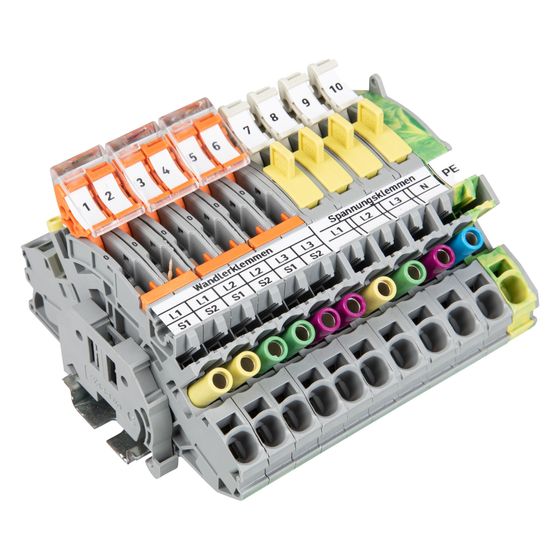 Wago Stromwandlerklemmenblock 821-202, 30A 500V, Polyamid, mehrfarbig