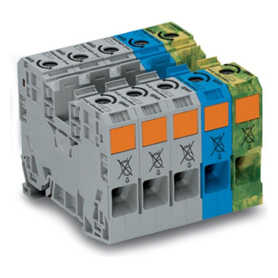 Wago Drehstromset 285-139, 35mm2, 125A, 1000V, Federzuganschluss, Mehrfarbig