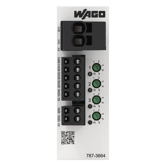 Wago Elektronischer Schutzschalter 787-3664, 4-kanalig 1-10A, 95x32x117,5mm