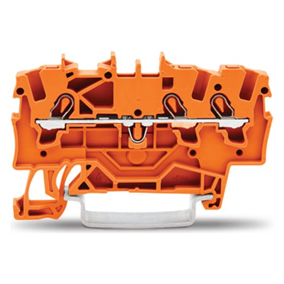 Wago 3-Leiter-Durchgangsklemme 2001-1302, 1,5mm2, 800V, 18A, Orange