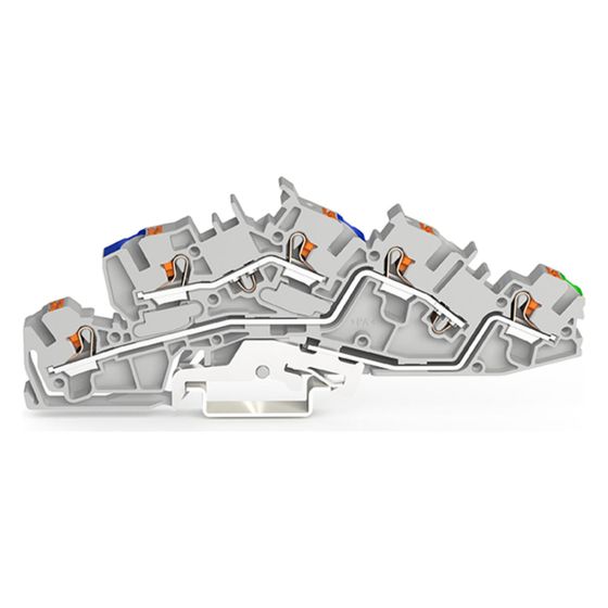 Wago Installationsetagenklemme 2205, 250V 40A, Polyamid, Grau, 2205-7646