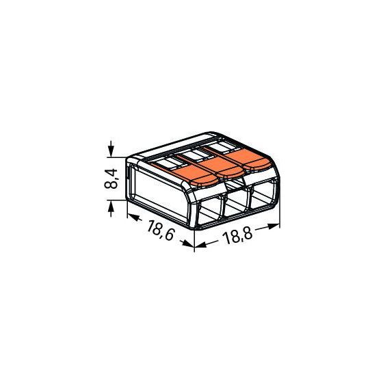 Wago Verbindungsklemme 221-413 COMPACT, 0,14-4mm2, Polycarbonat, Transparent/Orange