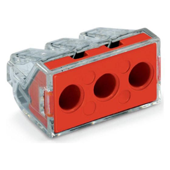 Wago Verbindungsdosenklemme 773 773-173, 2,5-6mm2 400V 41A, Polycarbonat, Transparent/Rot
