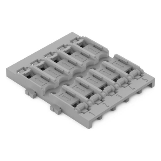 Wago Befestigungsadapter 221-2525, 5-fach, Schraubbefestigung, Polyamid, Grau