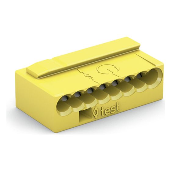 Wago Verbindungsdosenklemme 243 243-508, 8-Leiter 0,6-0,8mm, Gelb, 1 Stück