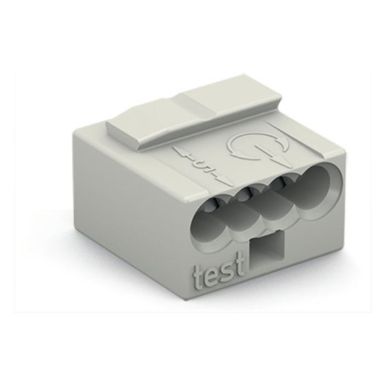 Wago MICRO-Verbindungsdosenklemme 243 243-304, 4-Leiter 0,6-0,8mm, 100V 6A, Lichtgrau