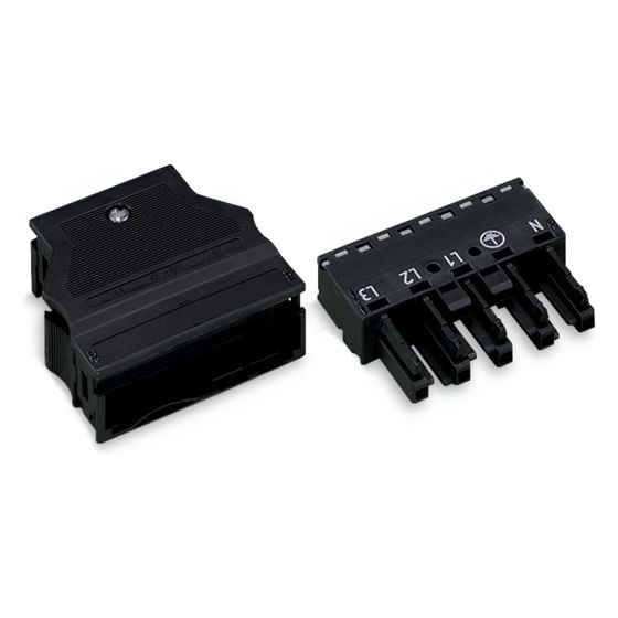 Wago Buchsenteil WINSTA MIDI 770-105, 5-polig, 400V, 25A, 76x54,6x17mm, Polyamid, Schwarz, 770-105