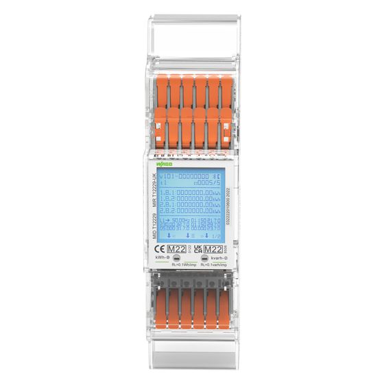 Wago Energiezähler 879-3040, 3x230/400V, 1A/5A, Modbus/M-Bus, 35mm