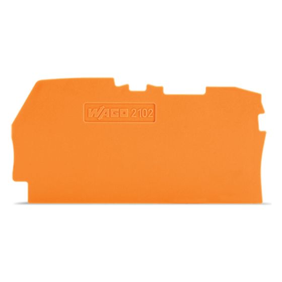 Wago Abschluss- und Zwischenplatte 2102-1292, 0,8 mm, Polyamid, Orange