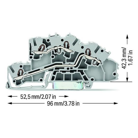 Wago Installationsetagenklemme 2003-7642 L/L, 0,25-4mm2, 400 V, 32 A, Grau
