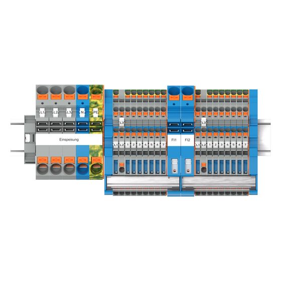 Wago Hauptverteiler-Set TOPJOB S 821-109, Federzuganschluss, Hutschiene TH35, Thermoplast