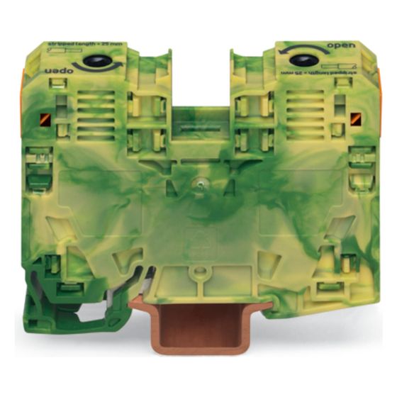 Wago 2-Leiter-Schutzleiterklemme 285, 6-35mm2, 16x86x63mm, Grün/Gelb, 285-137